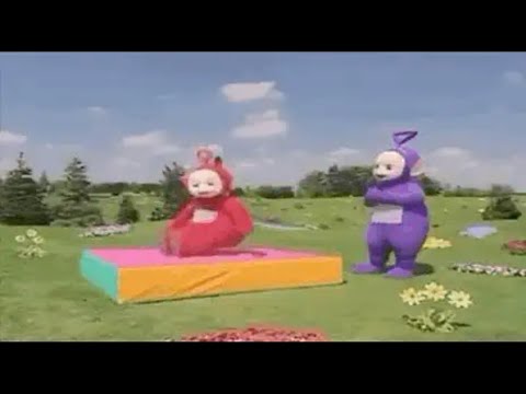 Teletubbies! The bouncy cushion 😊😊😊😂😂😂