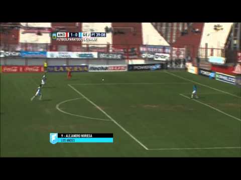 Gol de Noriega. Los Andes 1 - Gimnasia (J) 0. Fecha 31. B Nacional 2015. FPT.