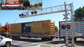 CFNR 2401 Davis Local Followed By CFNR 503 Woodland Local | Main St. Railroad Crossing, Woodland CA