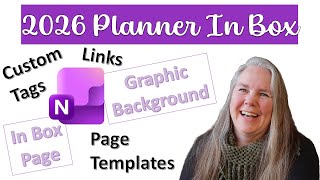 2026 OneNote Planner In box page with custom links and custom tags