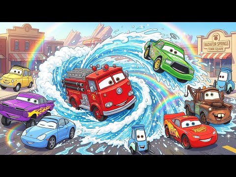 Chaos at Cozy Cone Motel! A Magical Water Whirl Turns Radiator Springs Upside Down 💦✨