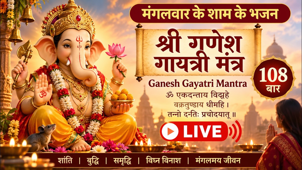Ganesh Gayatri Mantra 108 Times | LIVE