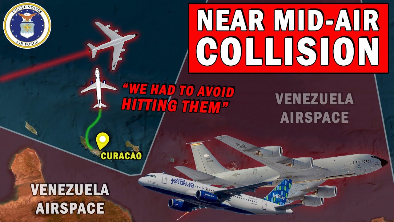 NEAR COLLISION | Jetblue & USAF Military Aircraft Near Venezuela