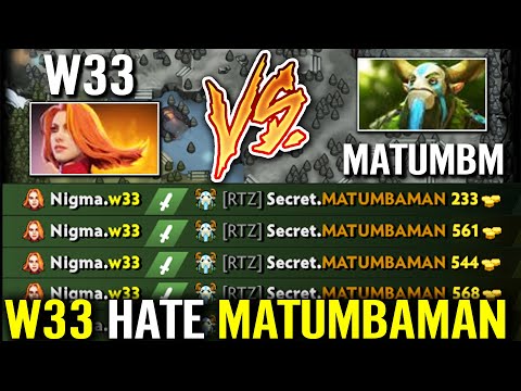 W33 IS 100% MATUMBAMAN HATER! WTF 100% Focus Him First In Combat Pro Lina Mid Build Dota 2 Gameplay
