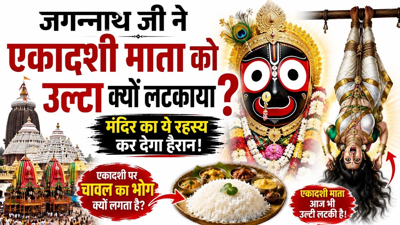 जगन्नाथ जी ने एकादशी माता को उल्टा क्यों लटकाया | एकादशी के दिन चावल क्यों खाते हैं पुरी में | #fyp 