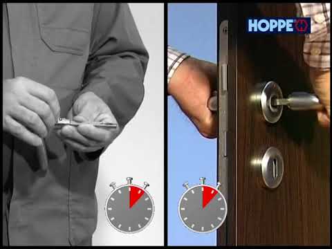 Poignées de porte sur rosaces rondes - inox - Trondheim HOPPE