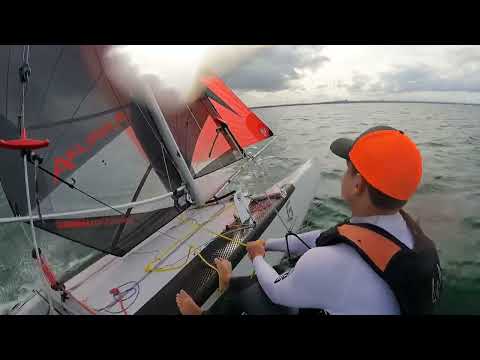 Goodall Design Akurra F18 catamaran twin stringing down wind