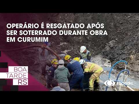 Operário é resgatado após ser soterrado durante obra em Curumim