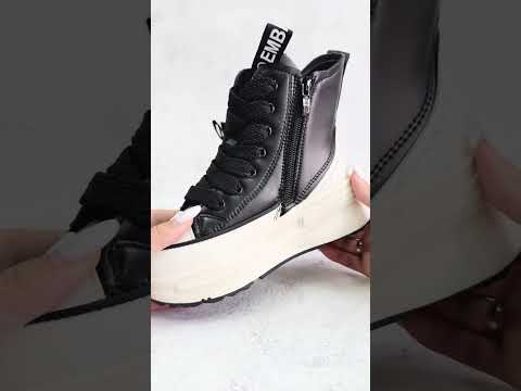 Хайтопы для девочки черные на байке демисезонные на липучке Jong Golf 1118 р.32 - 19,9 см - фото 1 - id-p3193302470