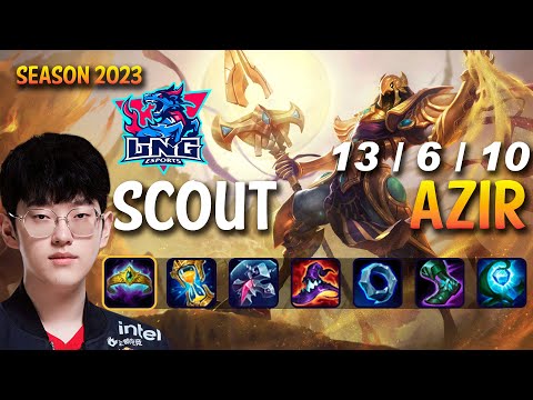 LNG Scout AZIR vs ZED Mid - Patch 13.18 KR Ranked