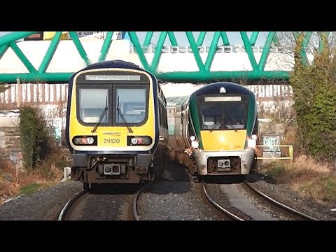 Irish Rail 29000 + 22000 Class Trains - Broombridge Station, Dublin