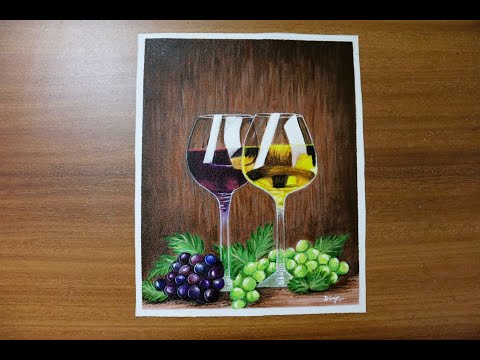WINE GLASSES With GRAPES PAINTING | Step by Step | Grapes Painting Easy