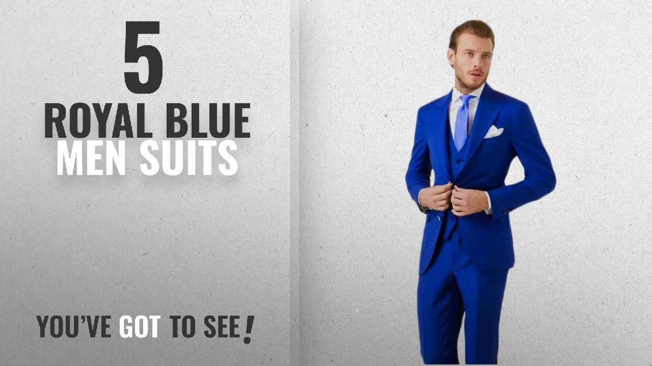 Top 10 Royal Blue Men Suits [Winter 2018 ]: AK Beauty Men's 3 Piece Two Button Royal Blue Suit