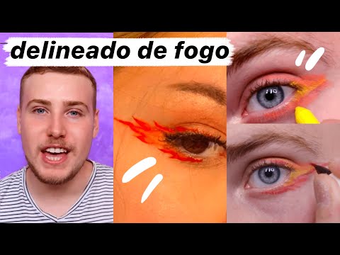 Imitando maquiagem da internet (delineado de fogo) | Igor Saringer