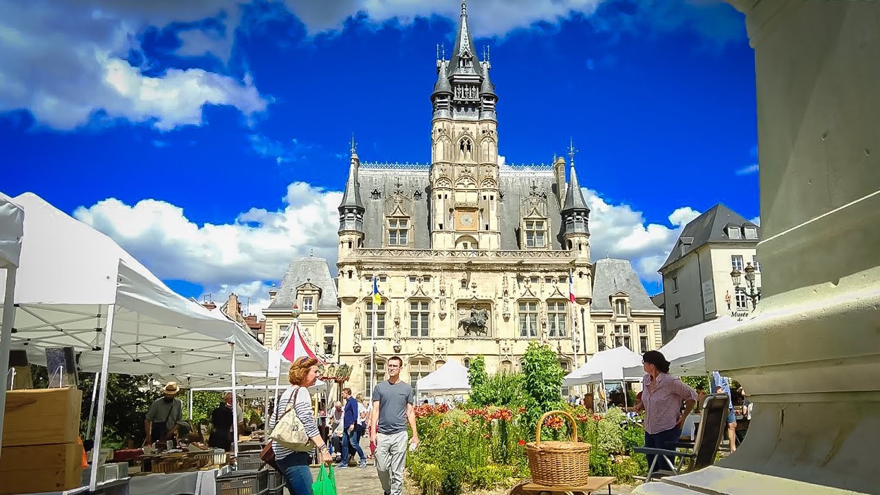 Immersive street-level walking tour through Compiegne Chateau, France, showcasing authentic urban landscapes, local architecture, and the vibrant atmosphere of the city's neighborhoods