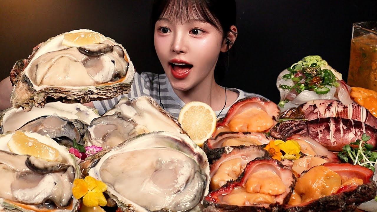 SUB)바다향 잔뜩 느끼고 싶은 날! 크리미한 바위굴에 돌멍게 오징어통찜 광어회까지 해산물 먹방 Seafood Mukb