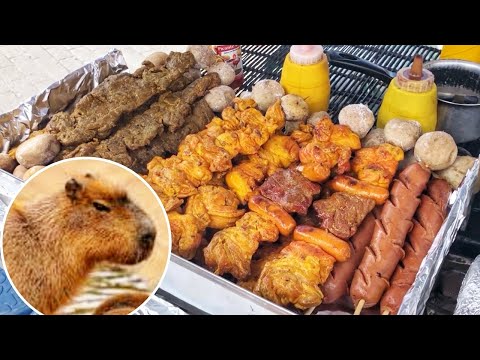 The Largest Rodent Is A Delicacy | Colombian Pincho | Grilled Skewers | Street Food In Colombia
