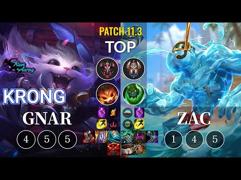 RNW KronG Gnar vs Zac Top - KR Patch 11.3