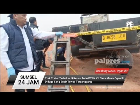Truk Trailer Terbakar Dikebun Tebu PTPN VII Cinta Manis 
