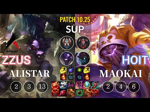 ASP Zzus Alistar vs Hoit Maokai Sup - KR Patch 10.25