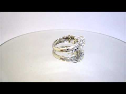 14K WHITE GOLD ROUND CUT DIAMOND ENGAGEMENT RING ANTIQUE DECO FILIGREE 1.00CTW - ASW - 189