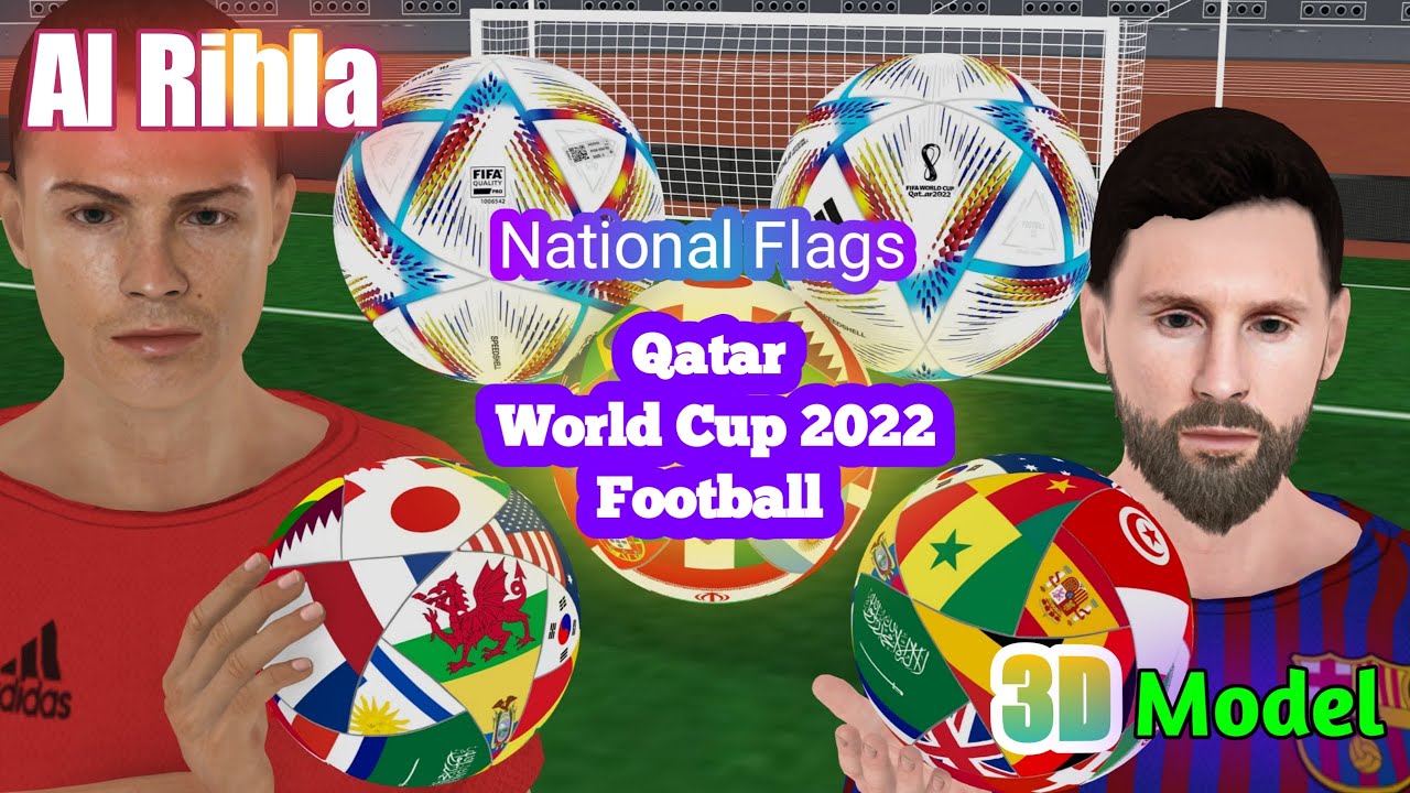 Bandiere Nazionali Al Rihla Adidas Pallone Ufficiale Qatar Fifa World Cup 2022 Modello 3D