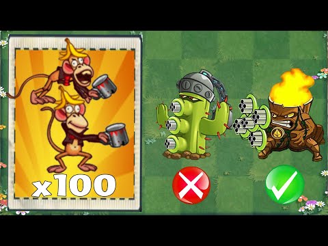 Pvz 2 Challenge - Which Plant Can Destroy 100 Monkey Zombie With 1 Plant Food ？
