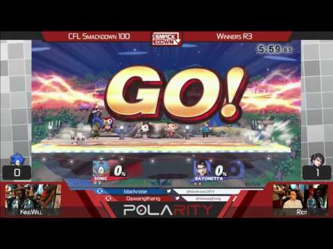 CFL Smackdown 100 WiiU - KingWill (Sonic) vs Riot (Bayonetta) - Winners R3