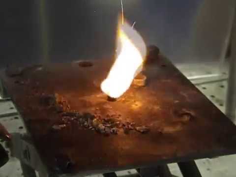 triple base propellant ignited and burned
