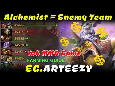 Dota 2 Alchemist 10k gameplay EG.ARTEEZY 1man Net Worth = enemy  team Net Worth. Dota 2 7.28B