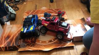 Battle Machines Laser Combat R/C Twin Pack Trucks Unboxing and Review