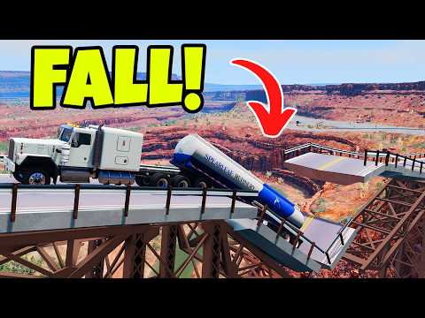 Realistic Heavy Truck COLLAPSES ENTIRE BRIDGE! BeamNG