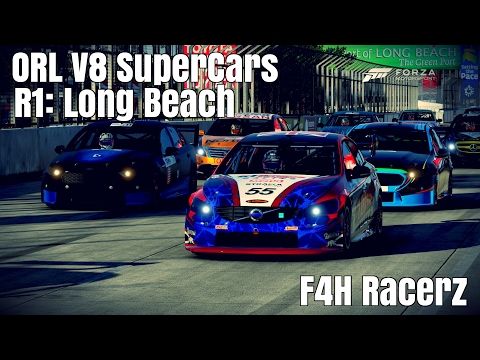ORL V8 Supercars Highlights R1 w/Commentary - Long Beach - F4H Racerz - Forza 6