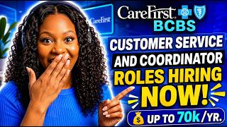 CareFirst BCBS Remote Jobs Hiring NOW 2026 | Paying Up to 70k |  Minimal Phone Roles | APPLY TODAY