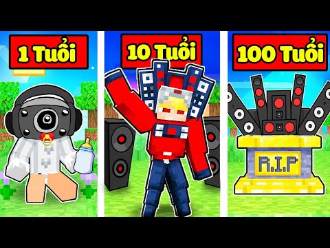 Toga TV - IF BABY CHICKEN SPEAKER MAN HAS LIFE IN MINECRAFT FROM 1 YEAR OLD TO 100 YEARS OLD