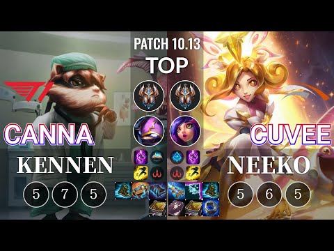 T1 Canna Kennen vs HLE CuVee Neeko Top - KR Patch 10.13