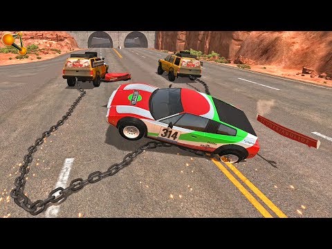 BeamNG Drive Chained Cars Crashes (XL Giant Chain) & High Speed Epic Fails Compilation #2