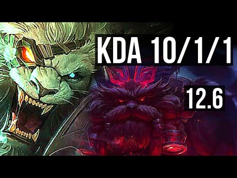 RENGAR vs ORNN (TOP) | 3.2M mastery, Rank 5 Rengar, 10/1/1, 700+ games | BR Grandmaster | 12.6