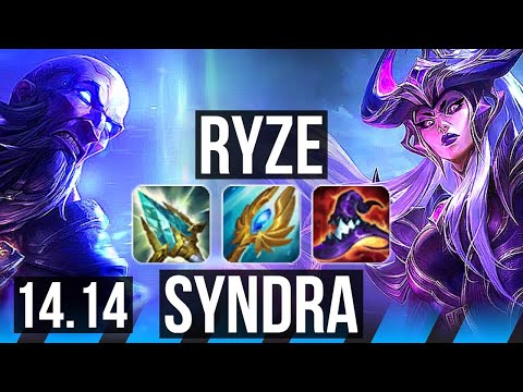 RYZE vs SYNDRA (MID) | 14/5/12, Rank 12 Ryze | TR Master | 14.14
