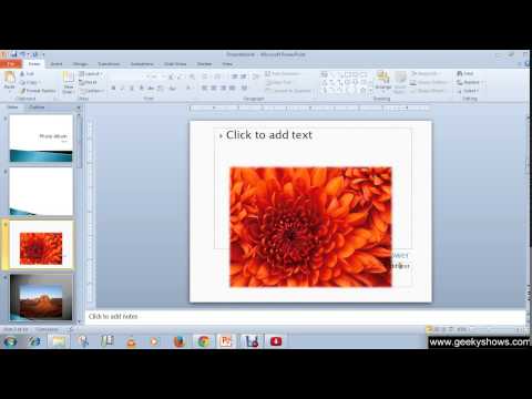 Microsoft PowerPoint 2010 Add Slide Layout Preview Slides Print Photo Album