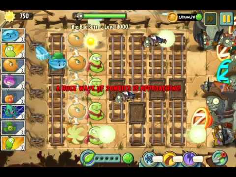 Plants vs. Zombies 2 ׃ Big Bad Butte Level 1000 !!! (IOS HACK)
