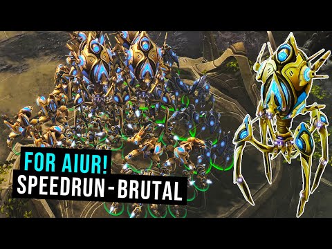 StarCraft 2 LotV Speedrun - Mission 1: For Aiur! (Brutal)