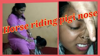 #Horse riding pigi nose challenge
