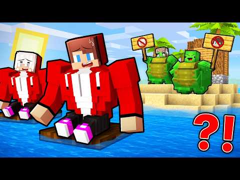 Minecraft Maizen - FAT Mikey Family Kicked Strong JJ Family Out of the Island