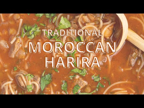 Traditional Moroccan Harira (Lentil & Chickpea Soup)