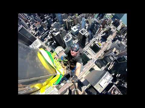 Chrysler Building Steeplejack Records Himself At The Top Of The Spire And The Look Down Is A Doozy