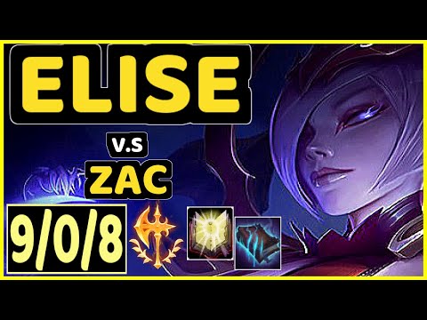 PEANUT (ELISE) vs ZAC - 9/0/8 KDA JUNGLE CHALLENGER GAMEPLAY - KR