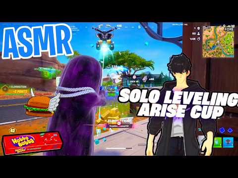 ASMR Gaming 😴 Fortnite Solo Leveling Tournament Cup! Relaxing Gum Chewing 🎮🎧 Controller Sounds 💤
