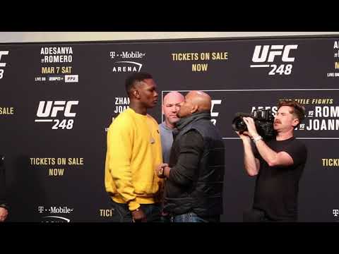 Israel Adesanya and Yoel Romero face off and a dance battle almost breaks out