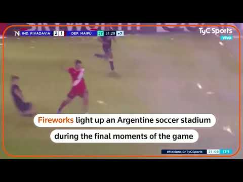 Fireworks light up Argentine soccer match